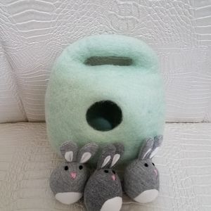 New  lovevery bunnies in a felt burrow